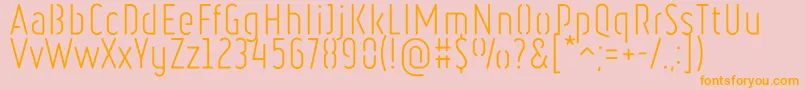 RulerStencilLight Font – Orange Fonts on Pink Background