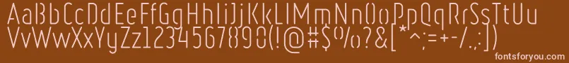RulerStencilLight Font – Pink Fonts on Brown Background