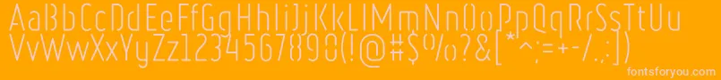 RulerStencilLight Font – Pink Fonts on Orange Background