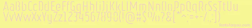 RulerStencilLight Font – Pink Fonts on Yellow Background