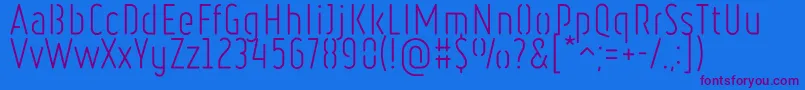 RulerStencilLight Font – Purple Fonts on Blue Background