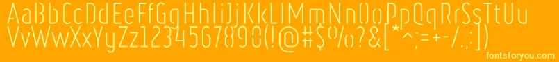 RulerStencilLight Font – Yellow Fonts on Orange Background