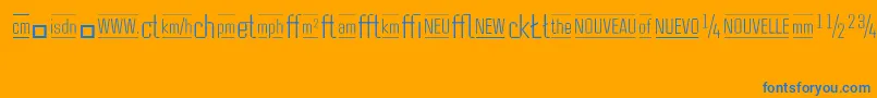 CasestudynooneLtLightAlternate-Schriftart – Blaue Schriften auf orangefarbenem Hintergrund