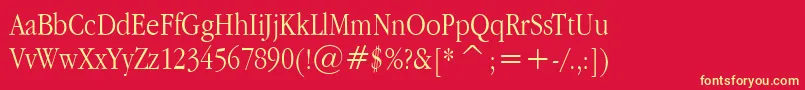 AppleGaramondLight Font – Yellow Fonts on Red Background
