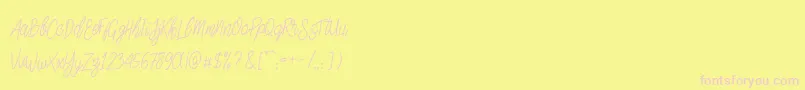 フォントSlainteScriptDemo – ピンクのフォント、黄色の背景