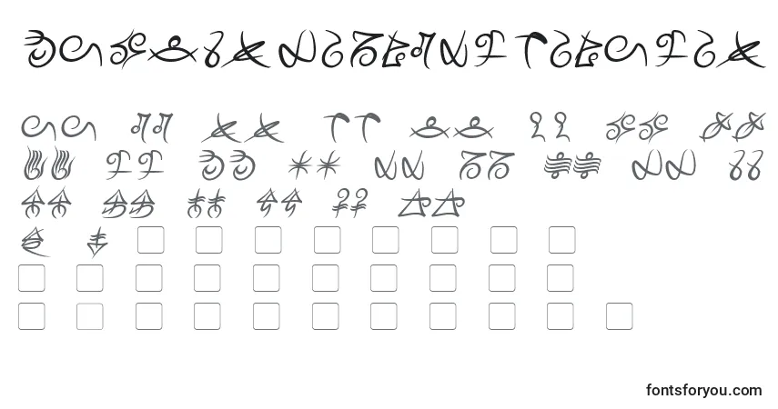 Schriftart MageScriptBoldItalic – Alphabet, Zahlen, spezielle Symbole