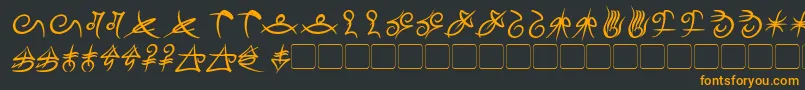 Шрифт MageScriptBoldItalic – оранжевые шрифты на чёрном фоне