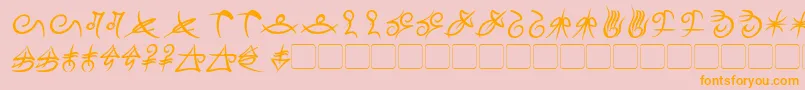 MageScriptBoldItalic Font – Orange Fonts on Pink Background