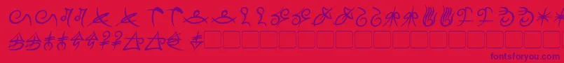 MageScriptBoldItalic Font – Purple Fonts on Red Background