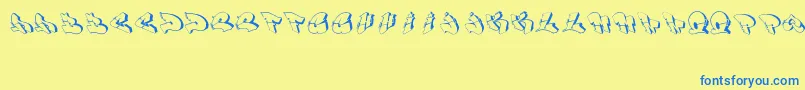 Row Font – Blue Fonts on Yellow Background