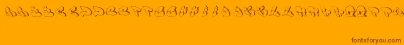 Row-Schriftart – Braune Schriften auf orangefarbenem Hintergrund
