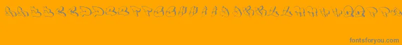 Row-Schriftart – Graue Schriften auf orangefarbenem Hintergrund