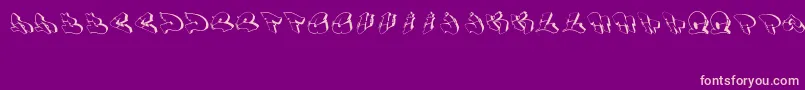 Row-fontti – vaaleanpunaiset fontit violetilla taustalla