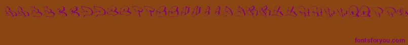 Row Font – Purple Fonts on Brown Background
