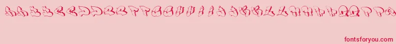 Row Font – Red Fonts on Pink Background