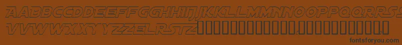 DistantGalaxyAltoutlineItalic-Schriftart – Schwarze Schriften auf braunem Hintergrund