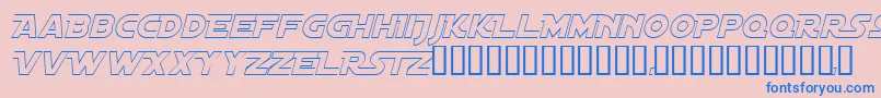 Czcionka DistantGalaxyAltoutlineItalic – niebieskie czcionki na różowym tle