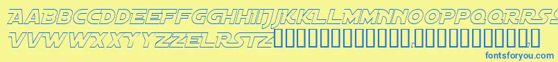 Więcej informacji o czcionce DistantGalaxyAltoutlineItalic Czcionka DistantGalaxyAltoutlineItalic – niebieskie czcionki na żółtym tle