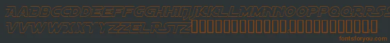 DistantGalaxyAltoutlineItalic-fontti – ruskeat fontit mustalla taustalla