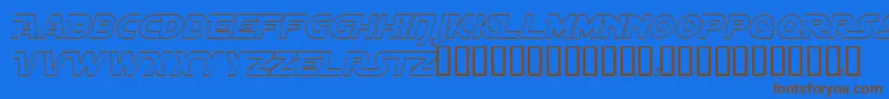 Fonte DistantGalaxyAltoutlineItalic – fontes marrons em um fundo azul