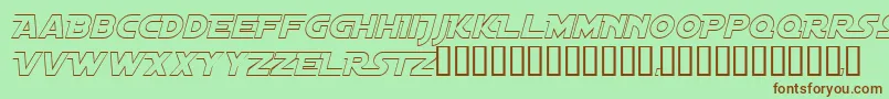 DistantGalaxyAltoutlineItalic Font – Brown Fonts on Green Background