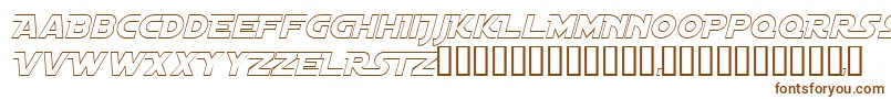 Czcionka DistantGalaxyAltoutlineItalic – brązowe czcionki na białym tle