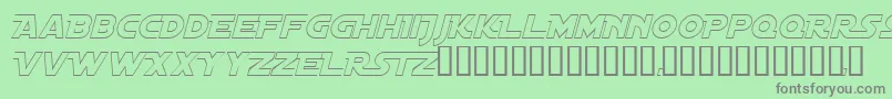 Fonte DistantGalaxyAltoutlineItalic – fontes cinzas em um fundo verde