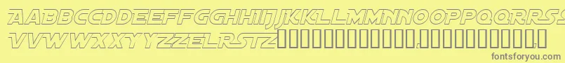 DistantGalaxyAltoutlineItalic-Schriftart – Graue Schriften auf gelbem Hintergrund