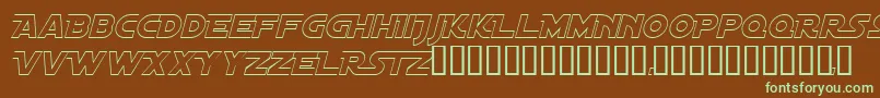 Czcionka DistantGalaxyAltoutlineItalic – zielone czcionki na brązowym tle