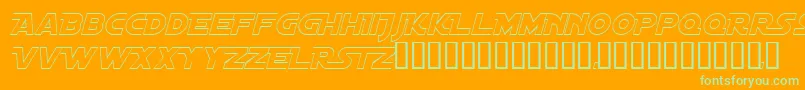 Шрифт DistantGalaxyAltoutlineItalic – зелёные шрифты на оранжевом фоне