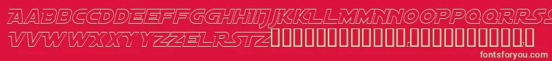 フォントDistantGalaxyAltoutlineItalic – 赤い背景に緑の文字