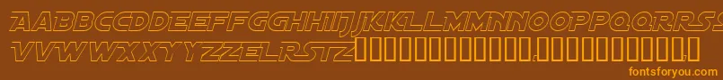 DistantGalaxyAltoutlineItalic Font – Orange Fonts on Brown Background