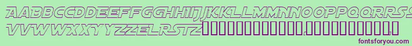 フォントDistantGalaxyAltoutlineItalic – 緑の背景に紫のフォント