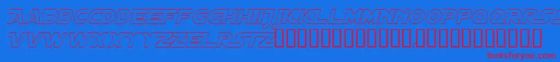 Czcionka DistantGalaxyAltoutlineItalic – czerwone czcionki na niebieskim tle