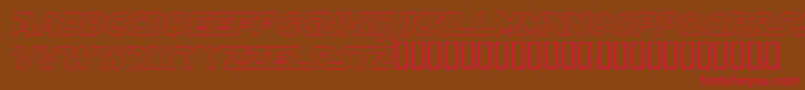 DistantGalaxyAltoutlineItalic Font – Red Fonts on Brown Background