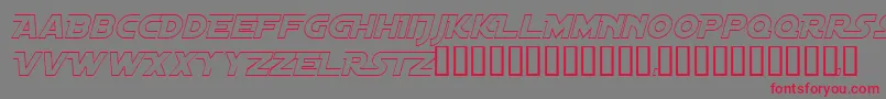 DistantGalaxyAltoutlineItalic Font – Red Fonts on Gray Background