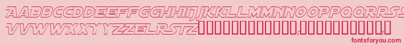 Czcionka DistantGalaxyAltoutlineItalic – czerwone czcionki na różowym tle