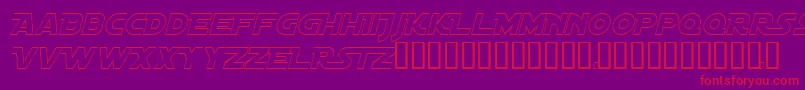 DistantGalaxyAltoutlineItalic Font – Red Fonts on Purple Background