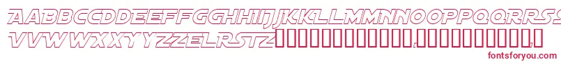 DistantGalaxyAltoutlineItalic Font – Red Fonts on White Background