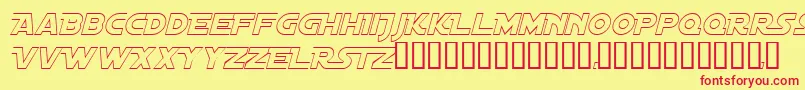 DistantGalaxyAltoutlineItalic Font – Red Fonts on Yellow Background