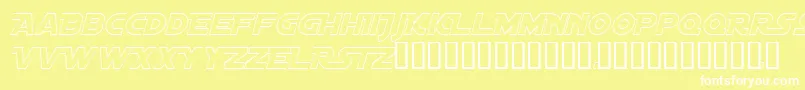 フォントDistantGalaxyAltoutlineItalic – 黄色い背景に白い文字