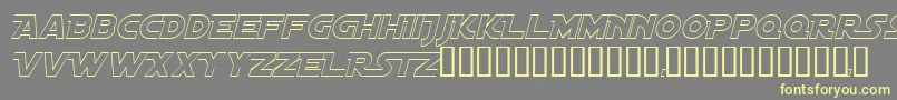 DistantGalaxyAltoutlineItalic Font – Yellow Fonts on Gray Background