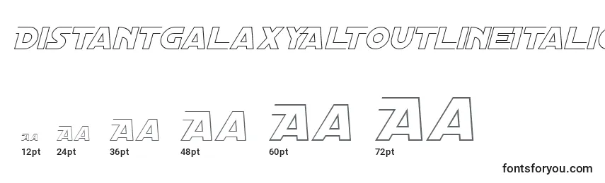 Größen der Schriftart DistantGalaxyAltoutlineItalic