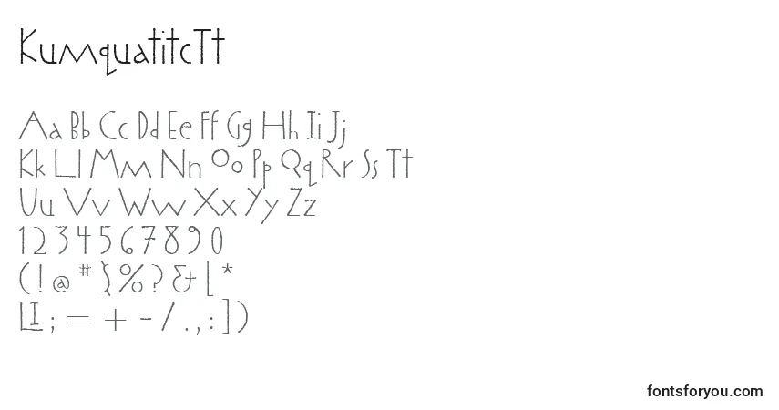KumquatitcTtフォント–アルファベット、数字、特殊文字