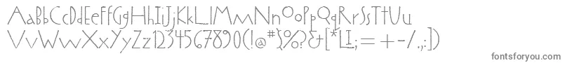 KumquatitcTt-fontti – harmaat kirjasimet valkoisella taustalla