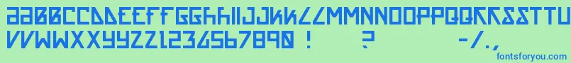 Acrnm Font – Blue Fonts on Green Background