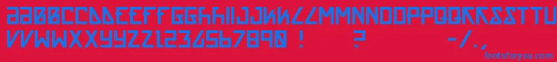 Acrnm Font – Blue Fonts on Red Background