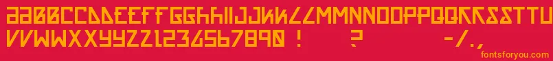 Acrnm Font – Orange Fonts on Red Background