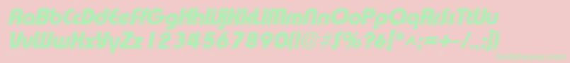 XpressHeavySfBoldItalic Font – Green Fonts on Pink Background