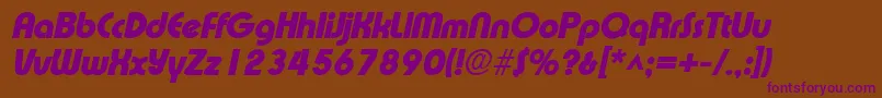 XpressHeavySfBoldItalic Font – Purple Fonts on Brown Background